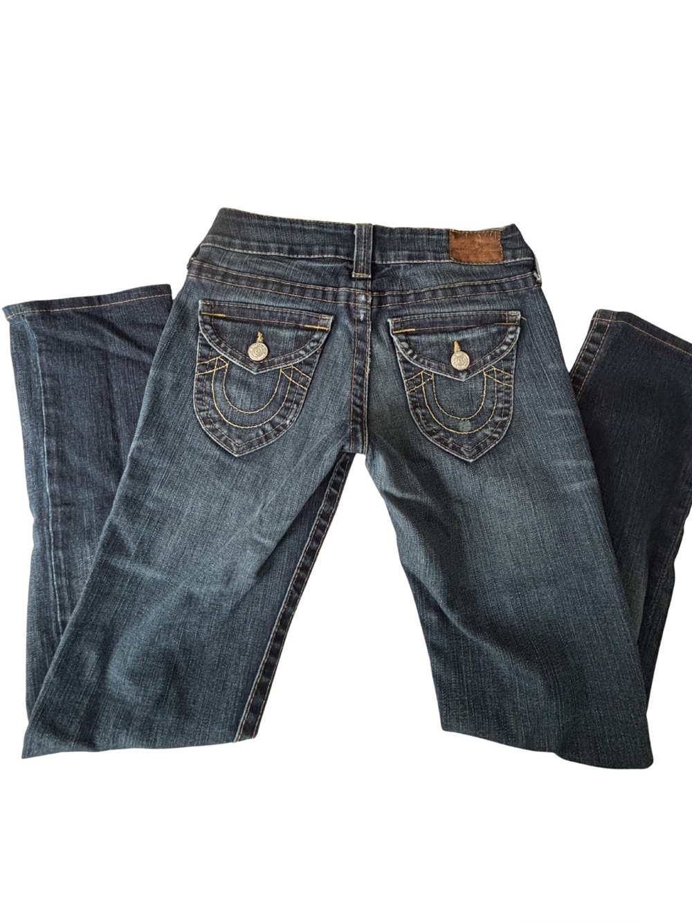 True Religion Billy Straight Leg Jeans Size 26 Made in USA Dark Wash